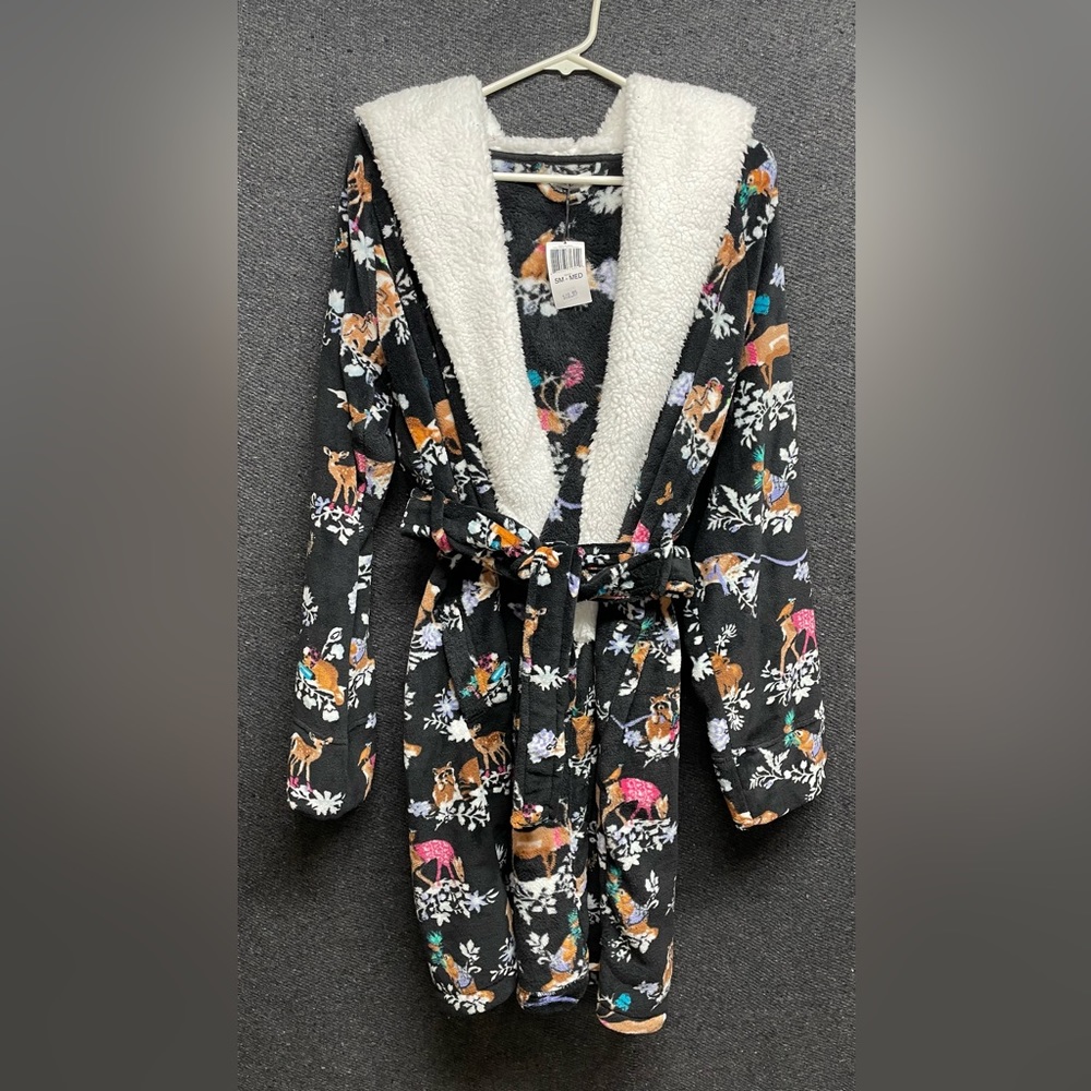 Vera Bradley Merry Mischief Hooded Fleece Robe Size Sm/Med BNWT